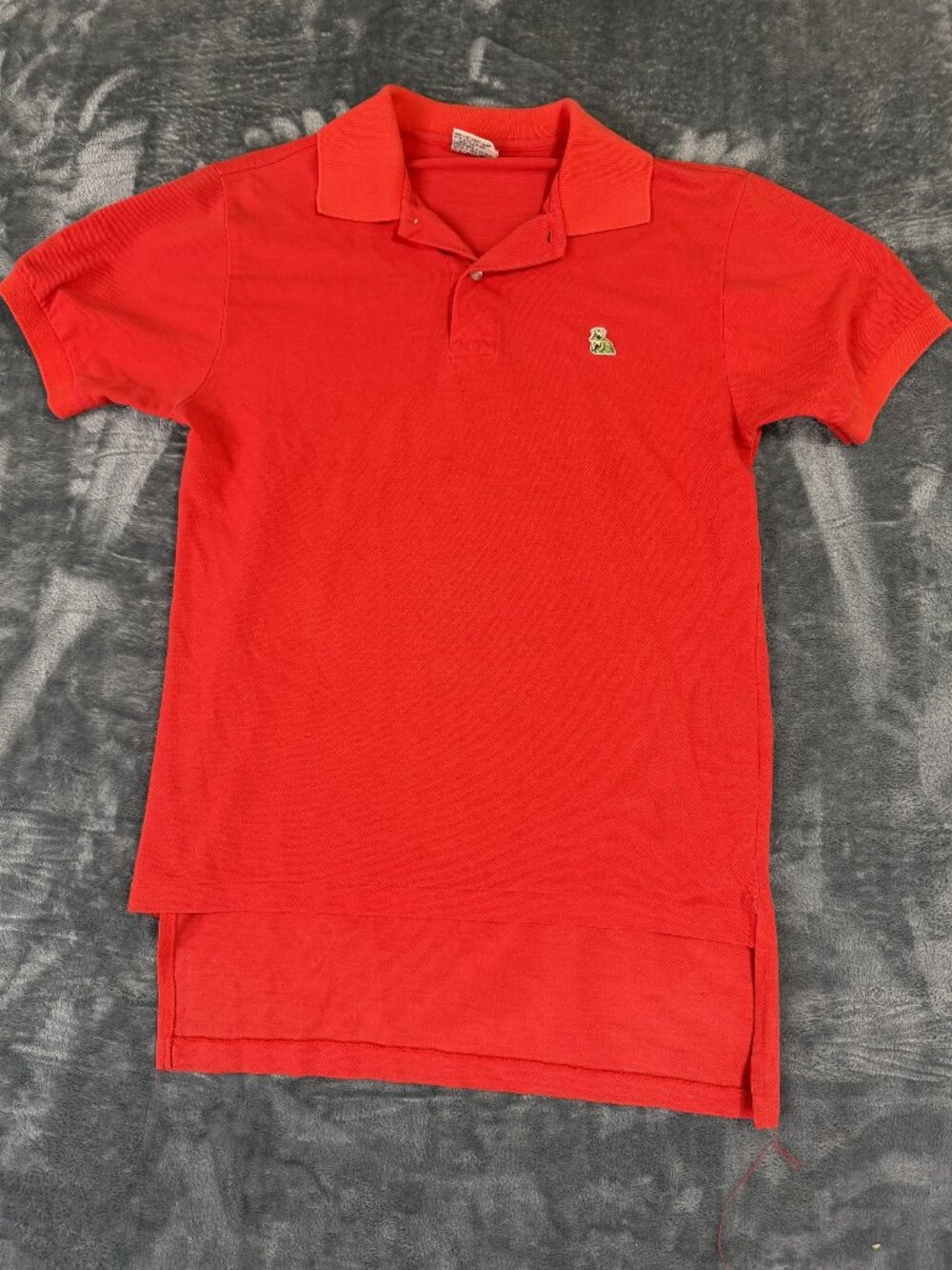 VTG VanCort Mens Polo Shirt Large Red Frog Logo Casual Wear "FITS AS A SMALL"